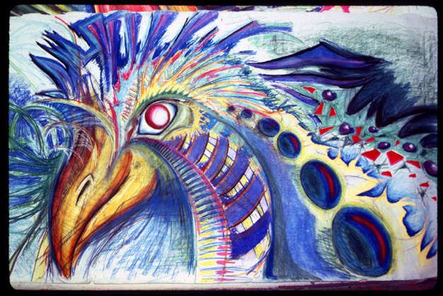 Large Abstract Bird Pastel