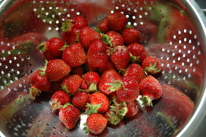 Local Strawberries In Collander